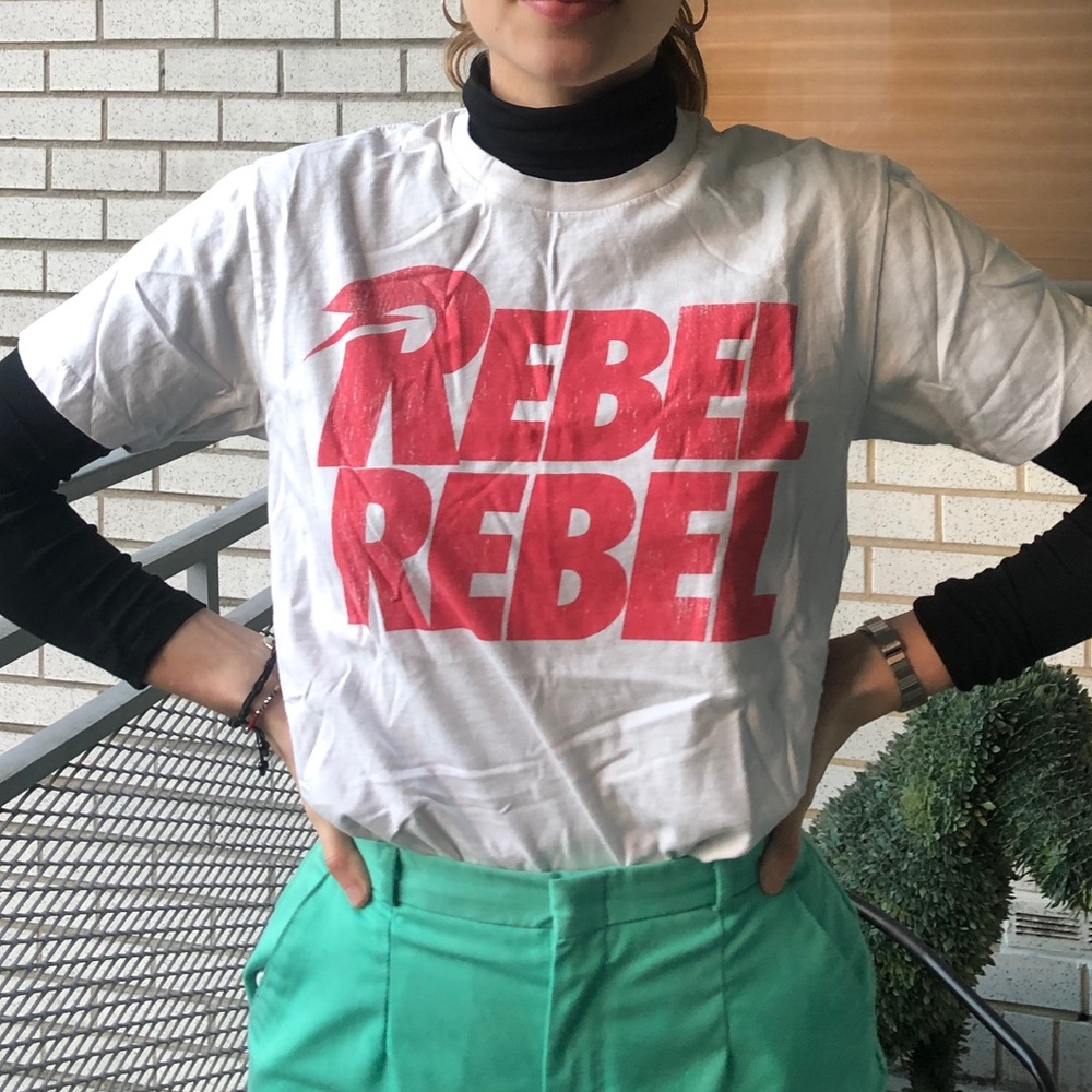 David Bowie Rebel Rebel White T-shirt